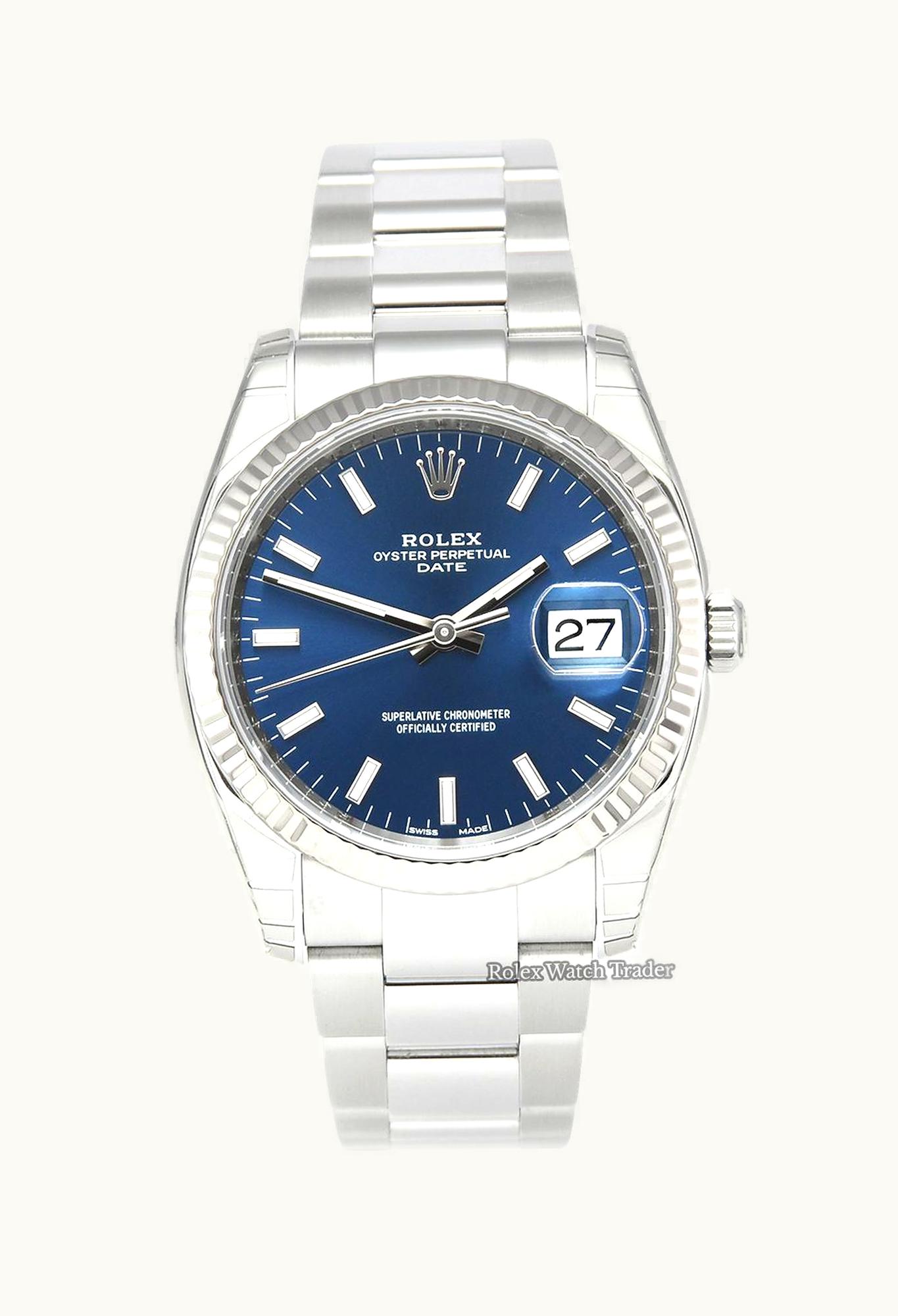 Rolex Oyster Perpetual Date 34 Stainless Steel Fluted / Oyster / Blue