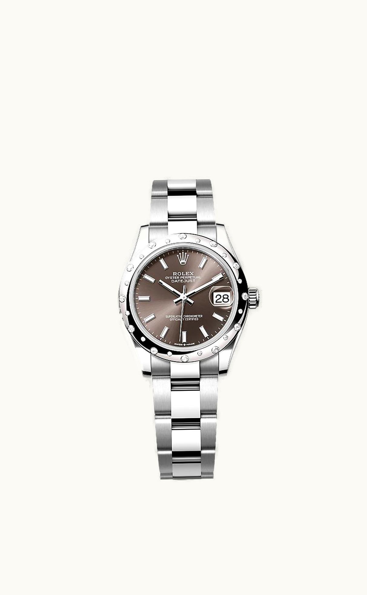 Rolex Datejust 31 Stainless Steel Domed Diamond / Oyster / Grey