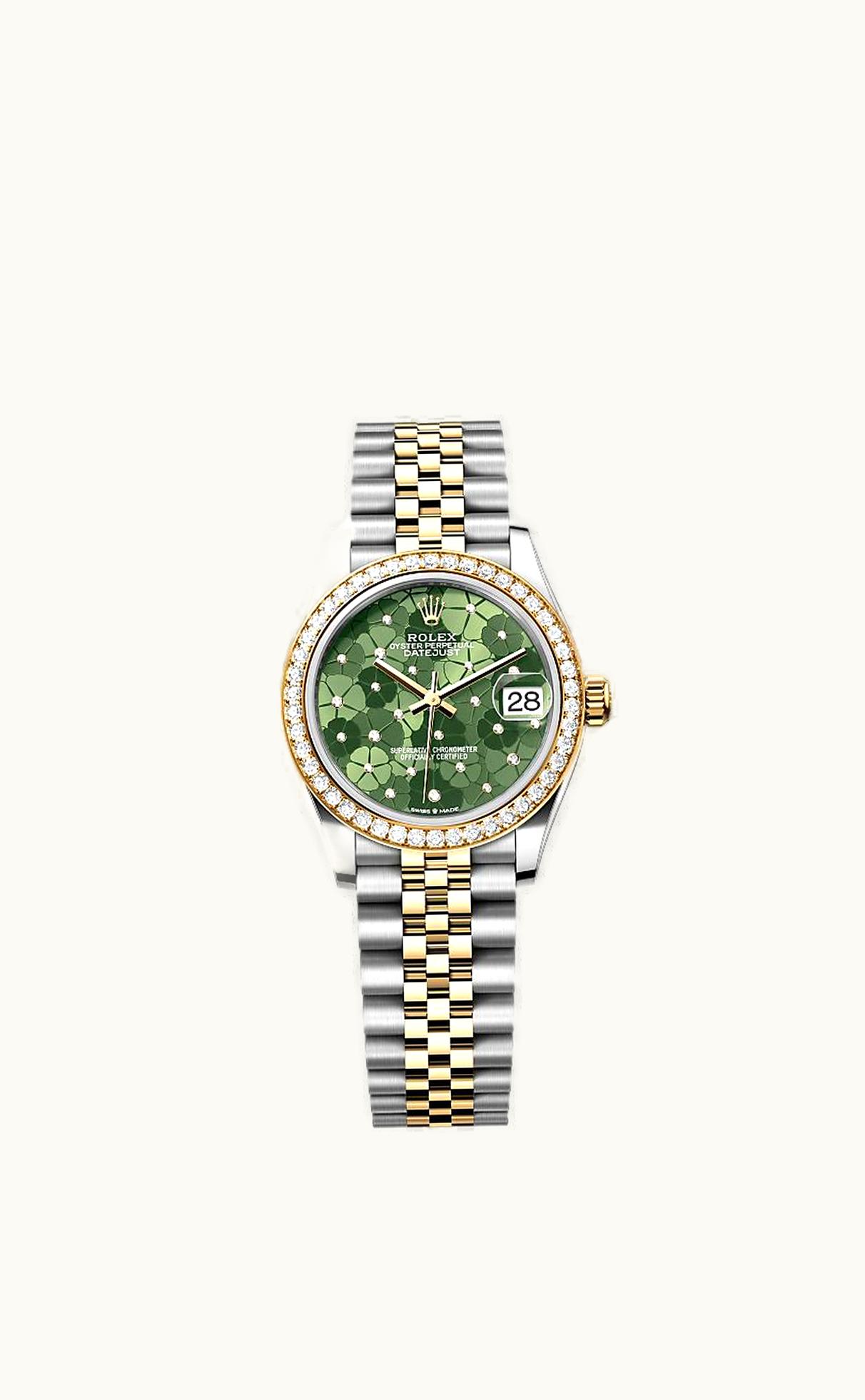 Rolex Datejust 31 Stainless Steel - Yellow Gold / Diamond/ Olive - Floral / Jubilee