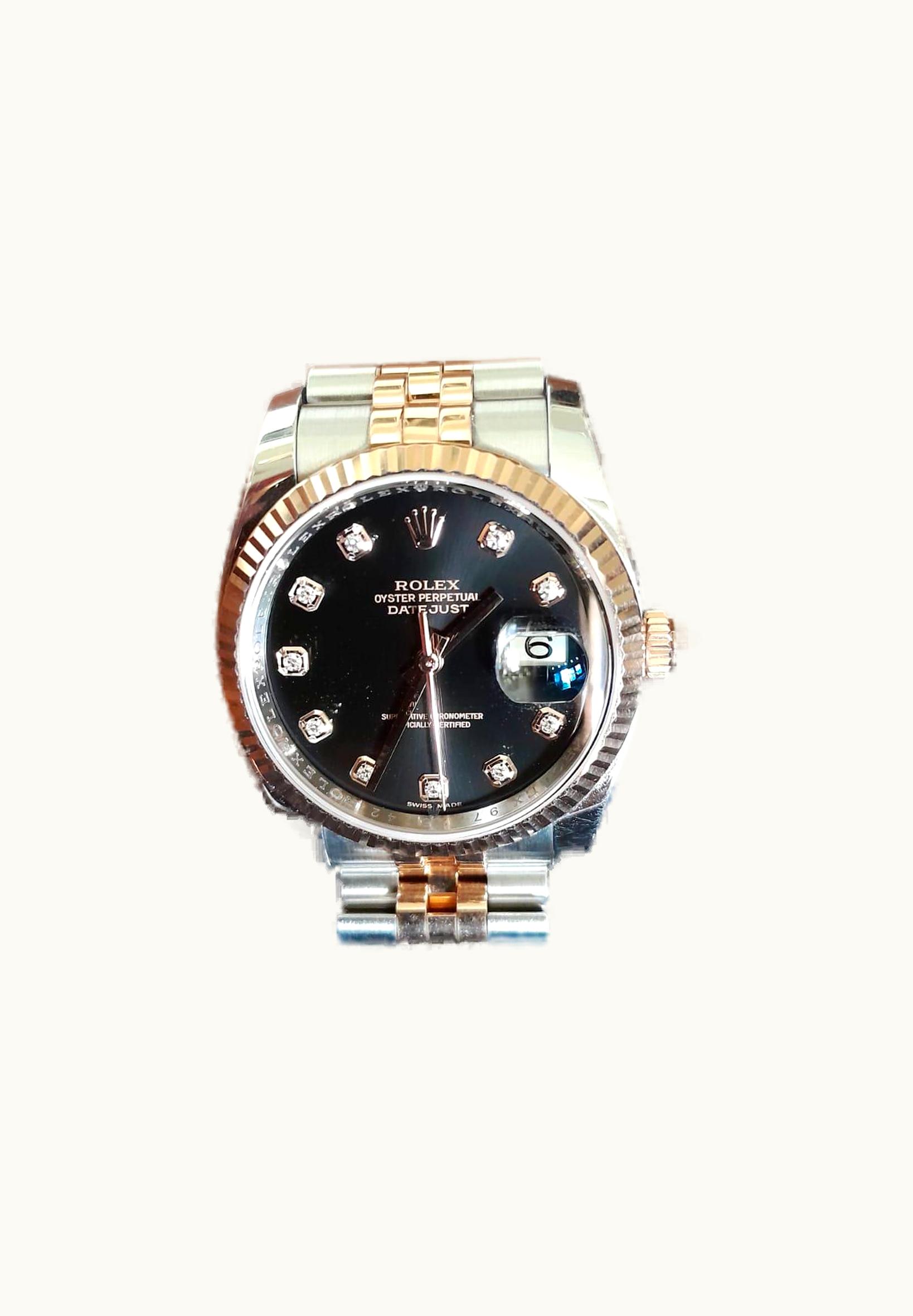 Rolex Datejust 31 Rolesor Everose Fluted / Jubilee / Black Diamond