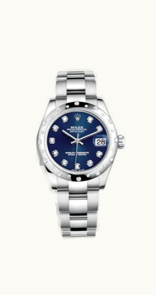 Rolex Datejust 31 Stainless Steel Domed Diamond / Oyster / Blue - Diamond