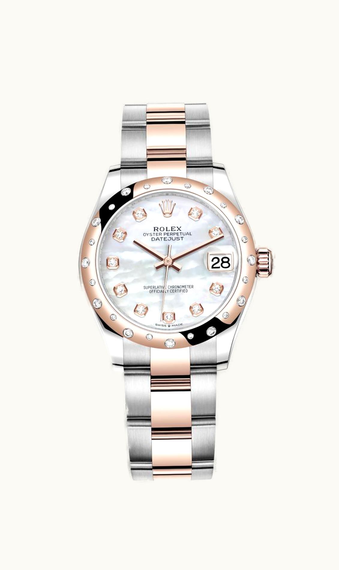 Rolex Datejust 31 Stainless Steel/ Rose Gold / Domed - Diamond / MOP / Oyster