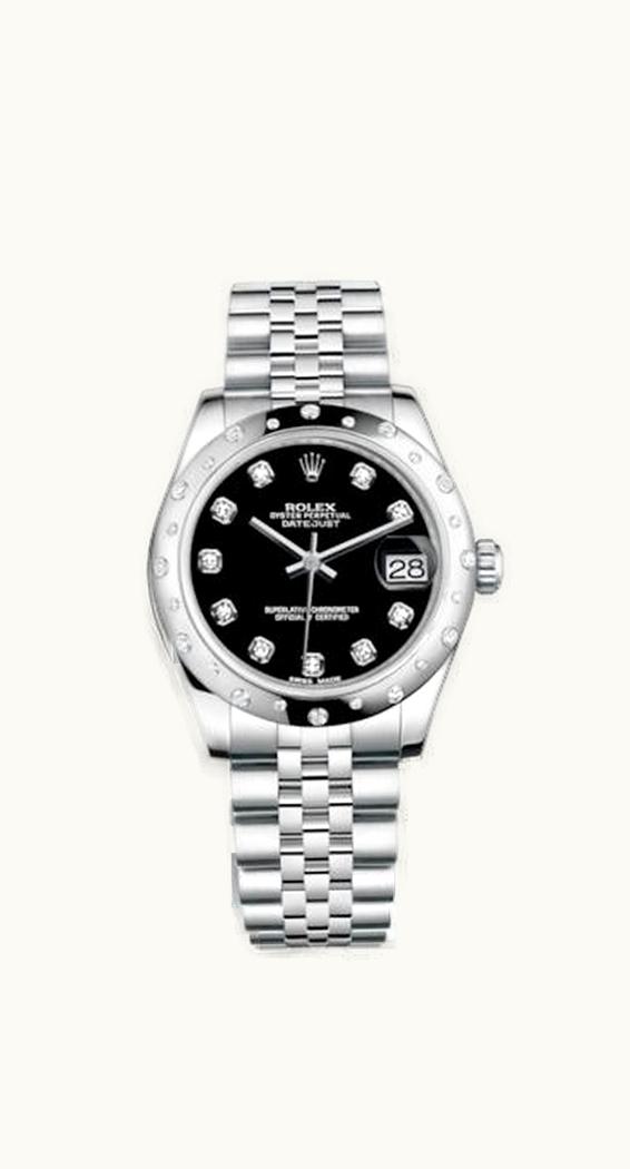 Rolex Datejust 31 Stainless Steel Domed Diamond / Jubilee / Black - Diamond