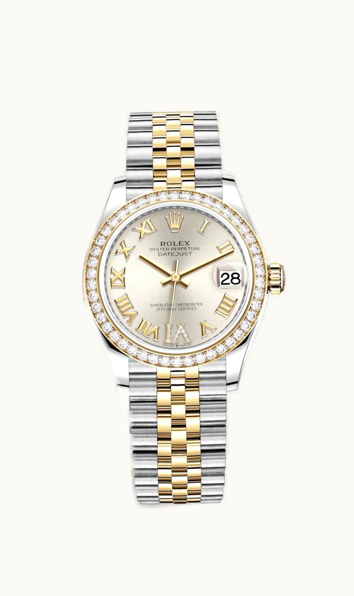 Rolex Datejust 31 Stainless Steel / Yellow Gold / Diamond / Silver - Roman / Jubilee