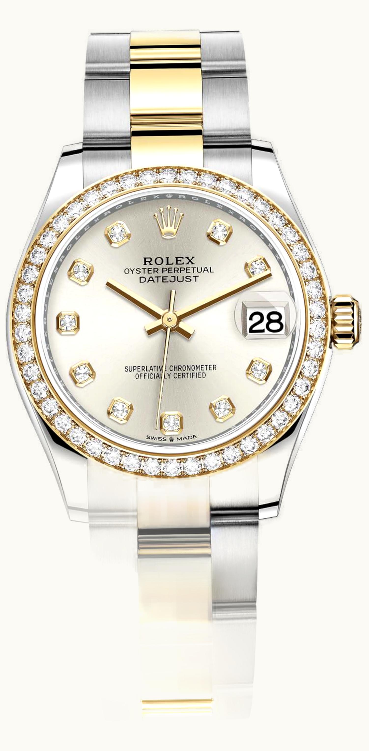 Rolex Datejust 31 Stainless Steel / Yellow Gold / Diamond / Silver - Diamond / Oyster