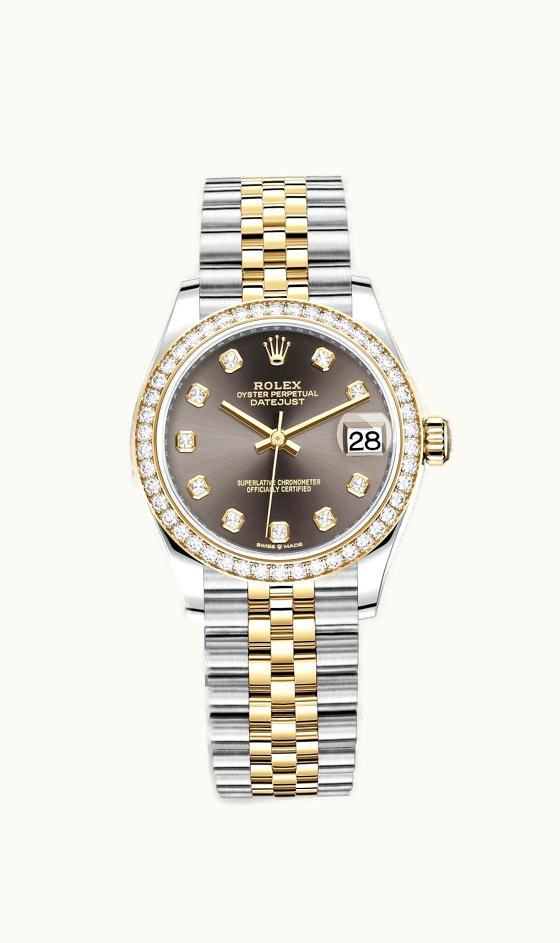 Rolex Datejust 31 Stainless Steel / Yellow Gold / Diamond / Grey - Diamond / Jubilee