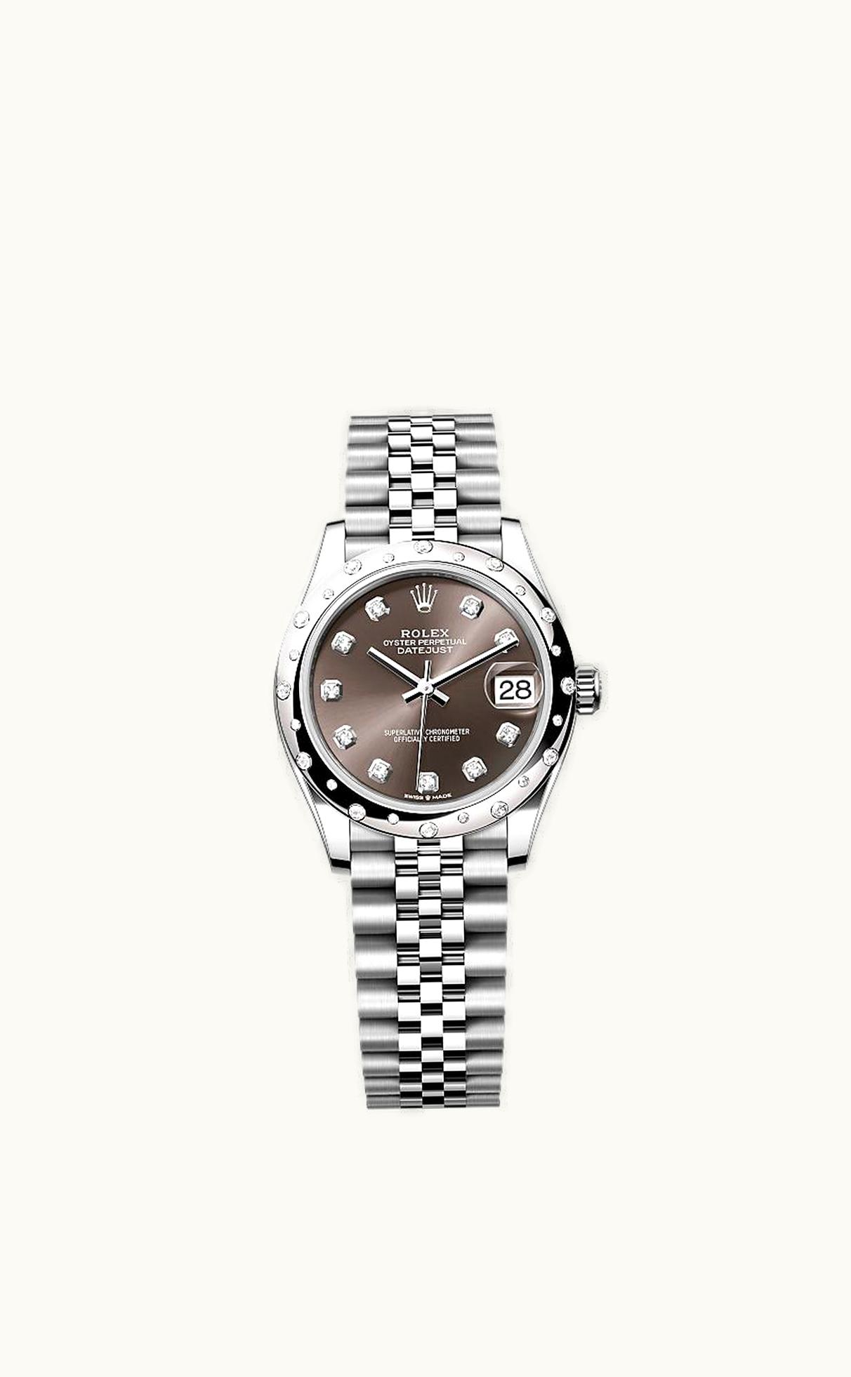 Rolex Datejust 31 Stainless Steel Domed Diamond / Jubilee / Grey - Diamond