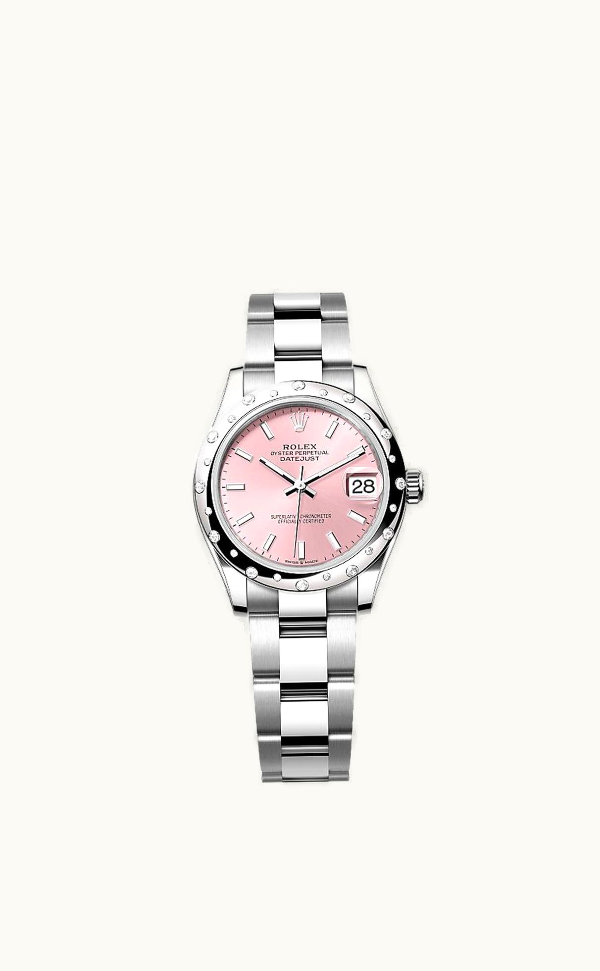 Rolex Datejust 31 Stainless Steel Domed Diamond / Oyster / Pink