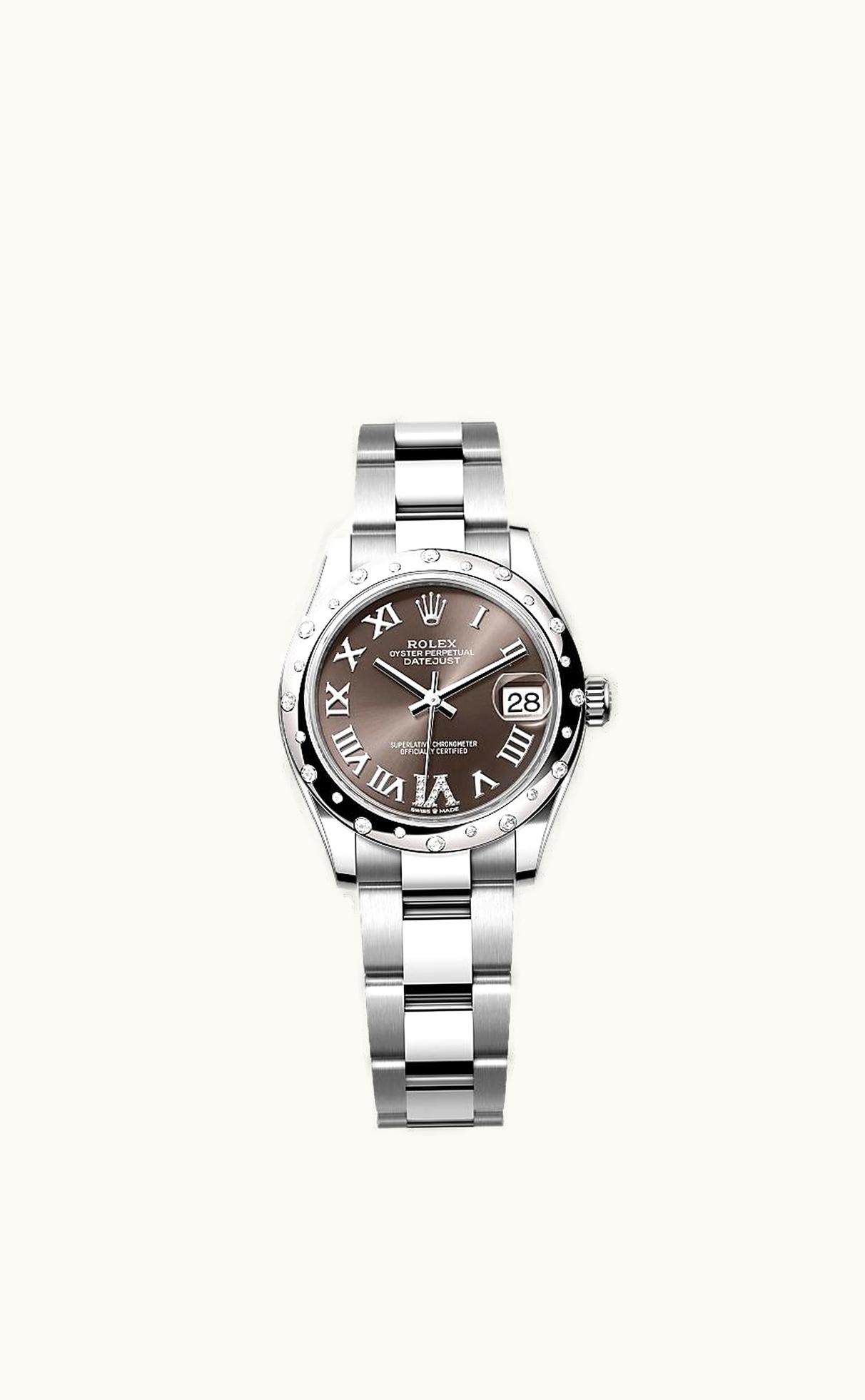 Rolex Datejust 31 Stainless Steel Domed Diamond / Oyster / Grey - Roman