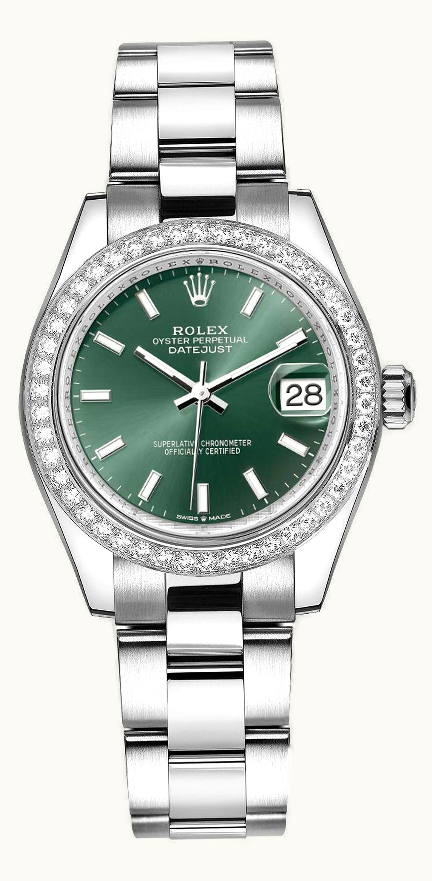 Rolex Datejust 31 Stainless Steel Diamond / Oyster / Green