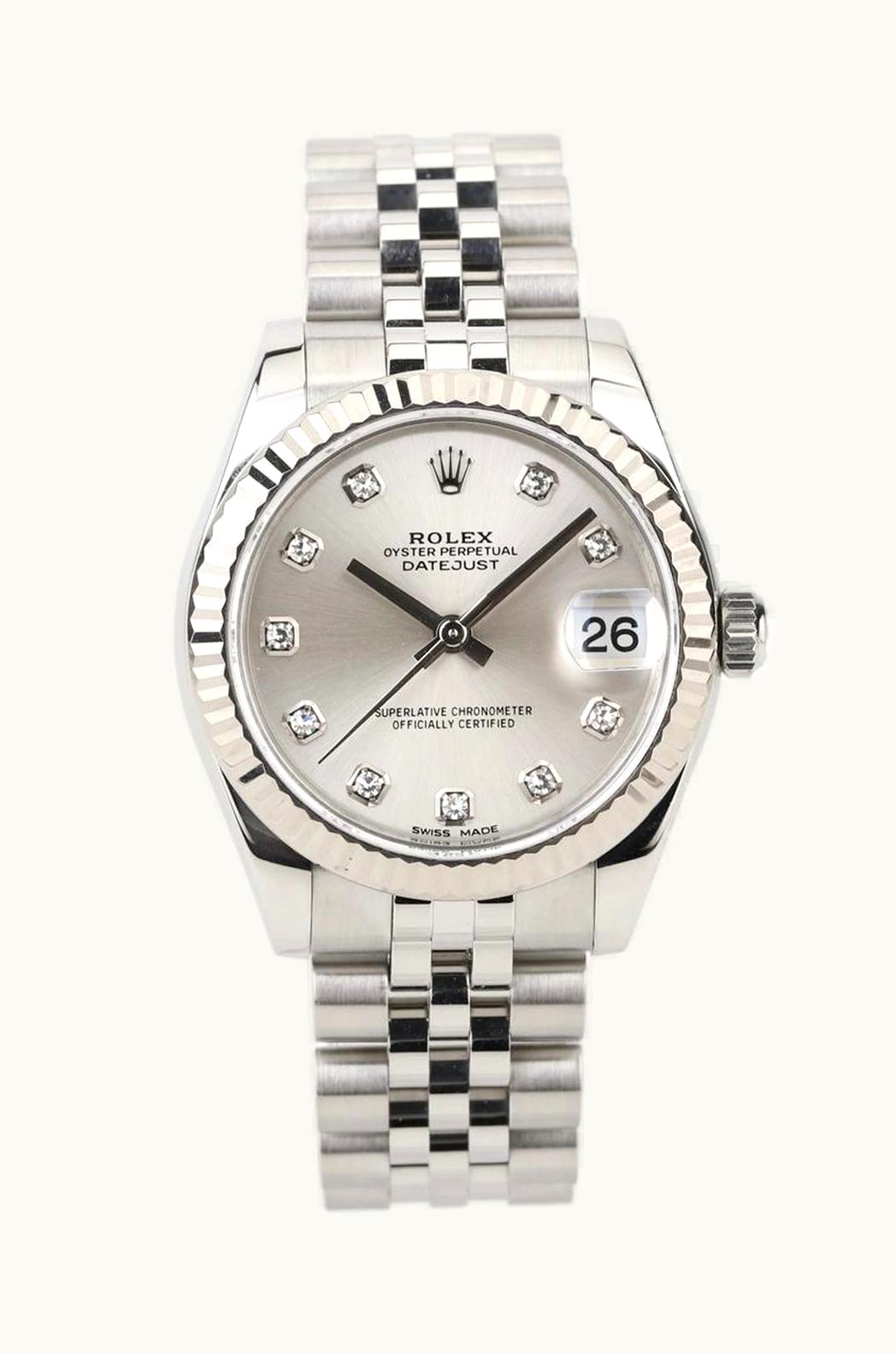 Rolex Datejust 31 Stainless Steel Fluted / Oyster / White - Roman