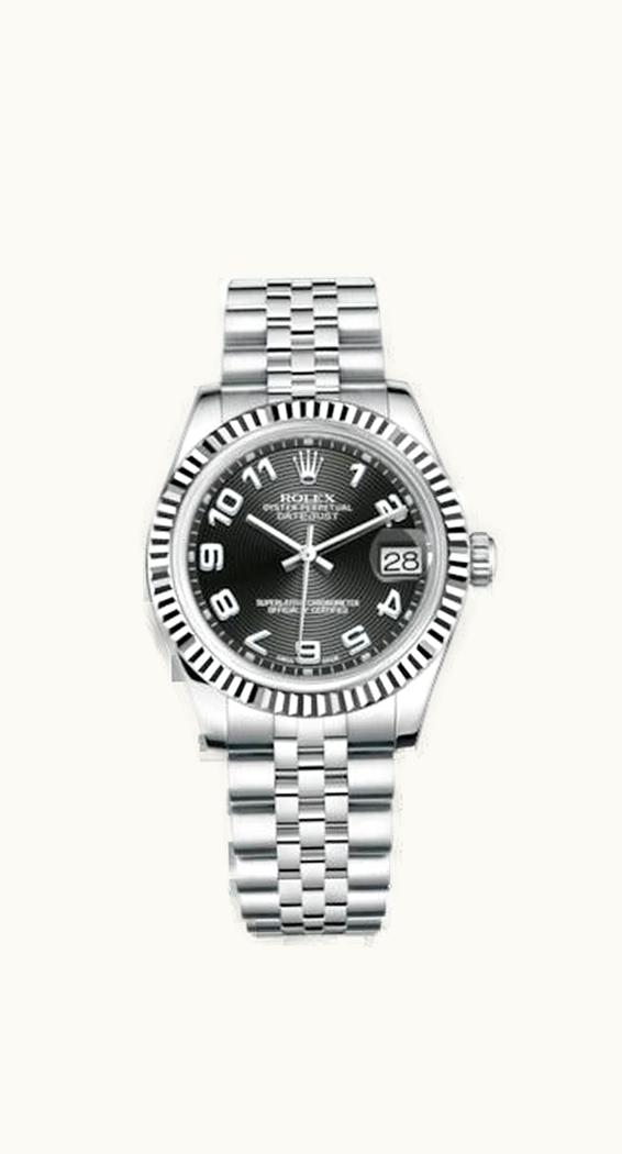 Rolex Datejust 31 Stainless Steel Fluted / Jubilee / Black - Arabic