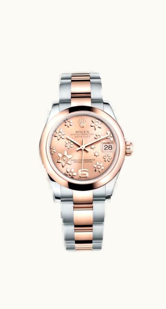 Rolex Datejust 31 Rolesor Everose Domed / Oyster / Pink Floral