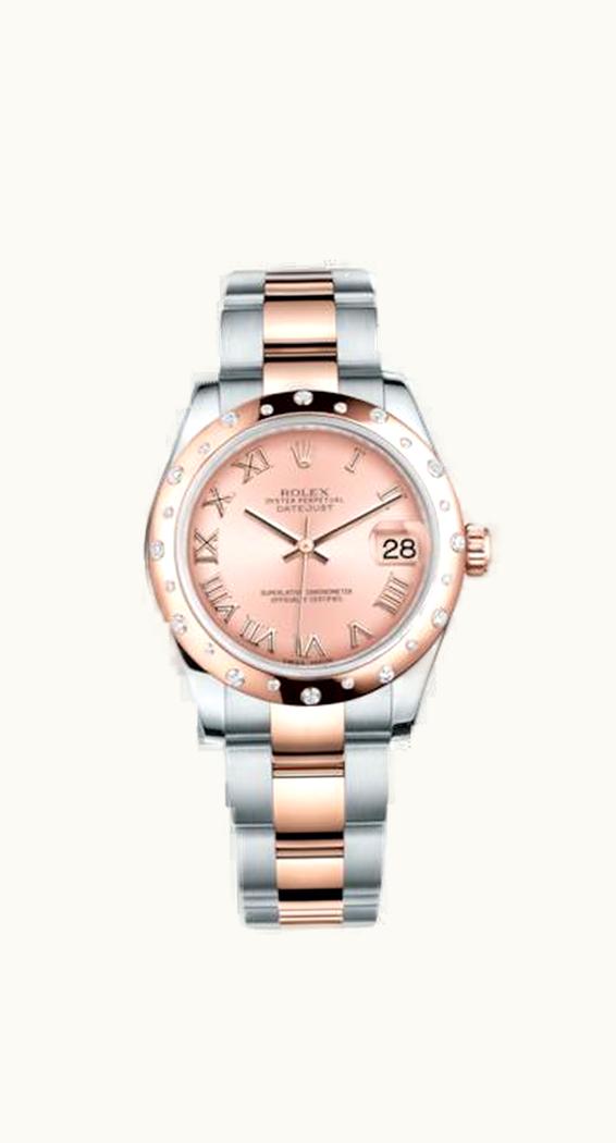 Rolex Datejust 31 Rolesor Everose Domed Diamond / Oyster / Pink Roman
