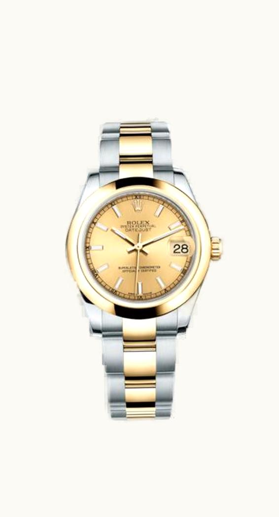 Rolex Datejust 31 Rolesor Yellow  Domed / Oyster / Champagne