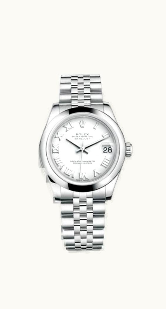 Rolex Datejust 31 Stainless Steel Domed / Jubilee / White Roman
