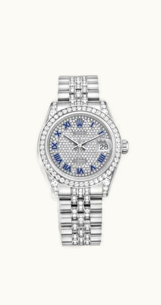 Rolex Datejust 31 White Gold Diamond / Jubilee Diamond / Paved Roman