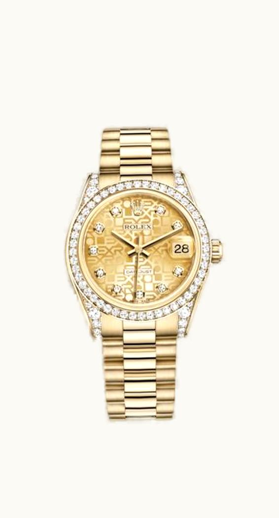 Rolex Datejust 31 Yellow Gold Diamond / President / Champagne Computer
