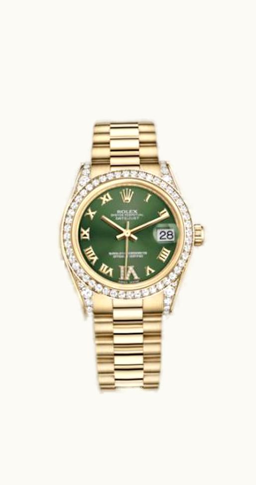 Rolex Datejust 31 Yellow Gold Diamond / President / Olive Computer