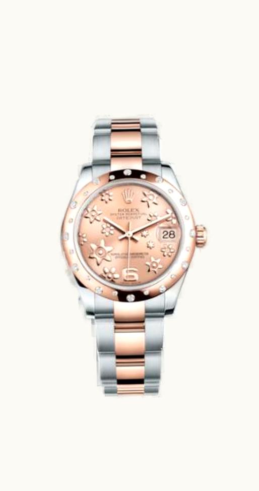 Rolex Datejust 31 Rolesor Everose Domed Diamond / Oyster / Pink Floral