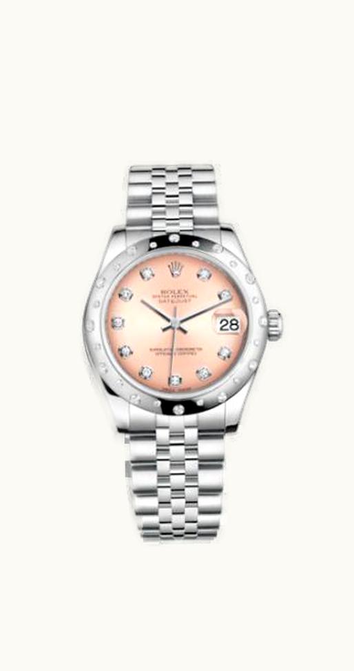 Rolex Datejust 31 Stainless Steel Domed Diamond / Jubilee / Pink - Diamond