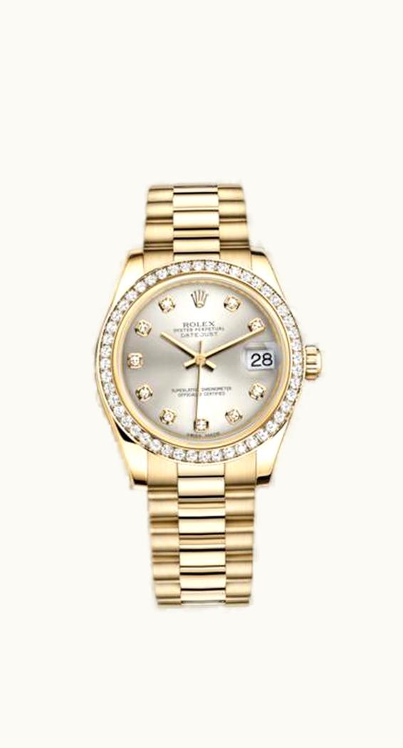 Rolex Datejust 31 Yellow Gold Diamond / President / Silver Diamond