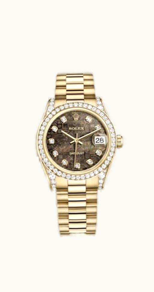 Rolex Datejust 31 Yellow Gold Diamond / President / Black MOP Computer