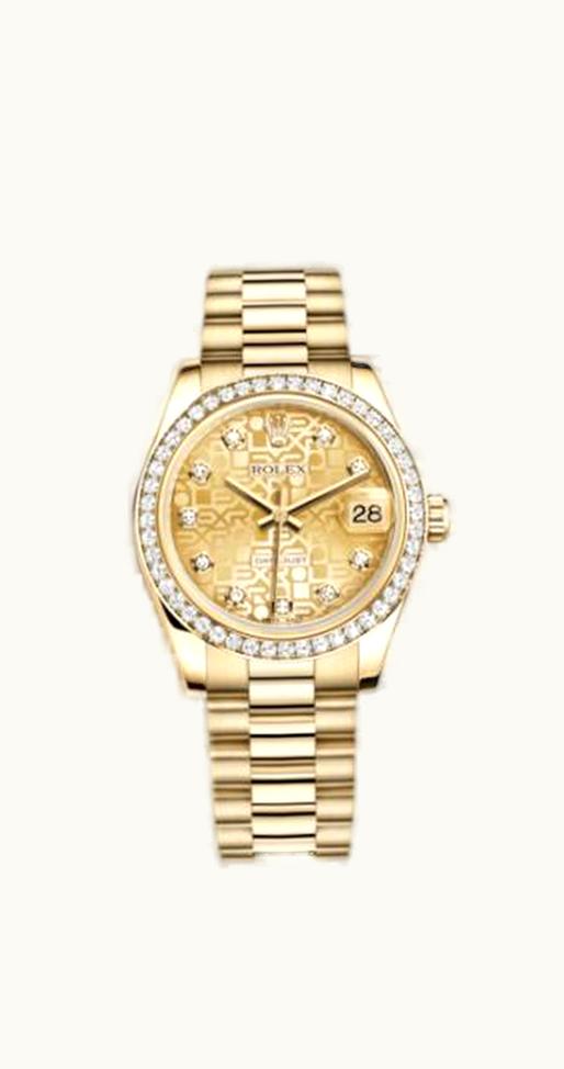 Rolex Datejust 31 Yellow Gold Diamond / President / Champagne Computer