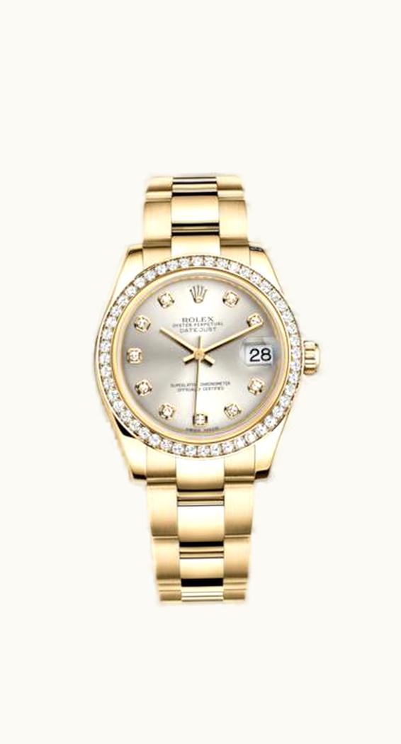 Rolex Datejust 31 Yellow Gold Diamond / Oyster / Silver Diamond