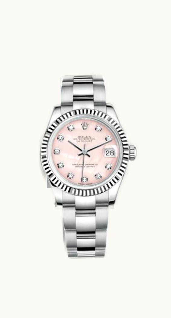 Rolex Datejust 31 Stainless Steel Fluted / Oyster / Pink MOP