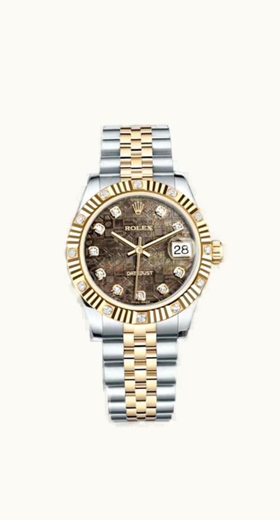 Rolex Datejust 31 Rolesor Yellow Fluted Diamond / Jubilee / Black MOP Computer