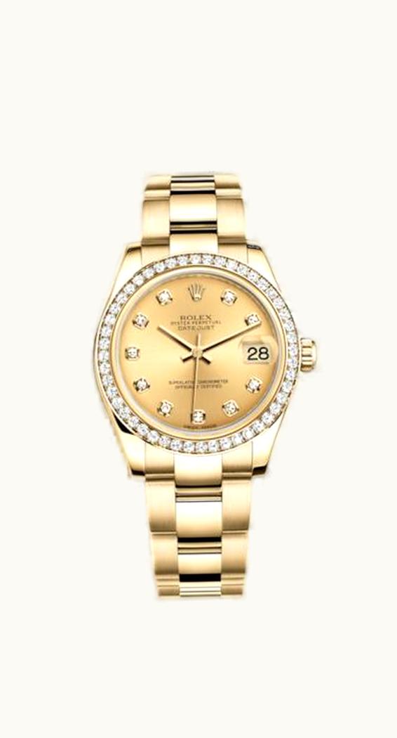 Rolex Datejust 31 Yellow Gold Diamond / Oyster / Champagne Diamond