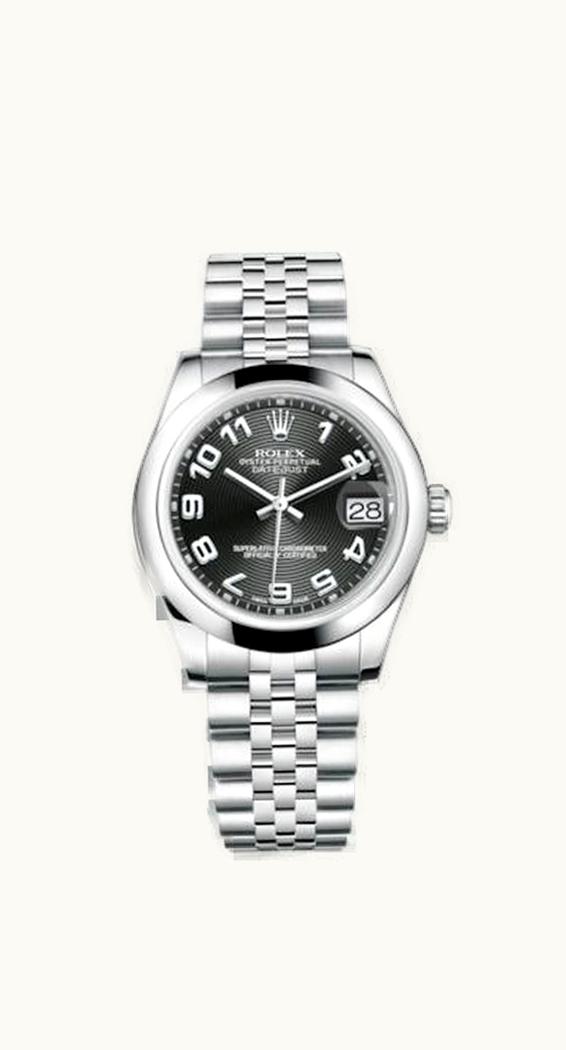 Rolex Datejust 31 Stainless Steel Domed / Jubilee / Black Arabic