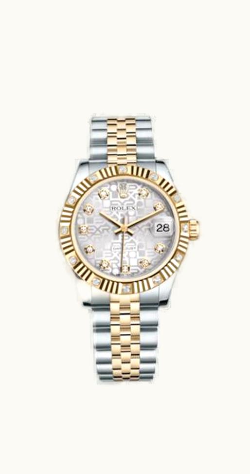 Rolex Datejust 31 Rolesor Fluted Diamond / Jubilee / Silver Computer