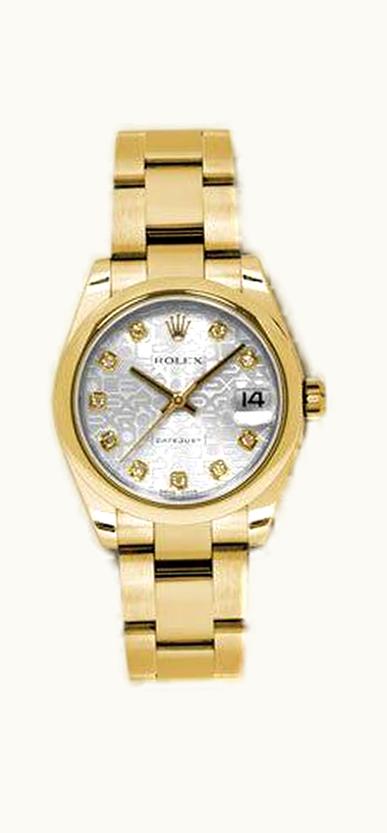 Rolex Datejust 31 Yellow Gold Domed / Oyster / MOP Roman