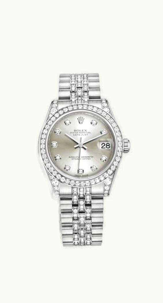Rolex Datejust 31 White Gold Diamond / Jubilee Diamond / Silver Diamond