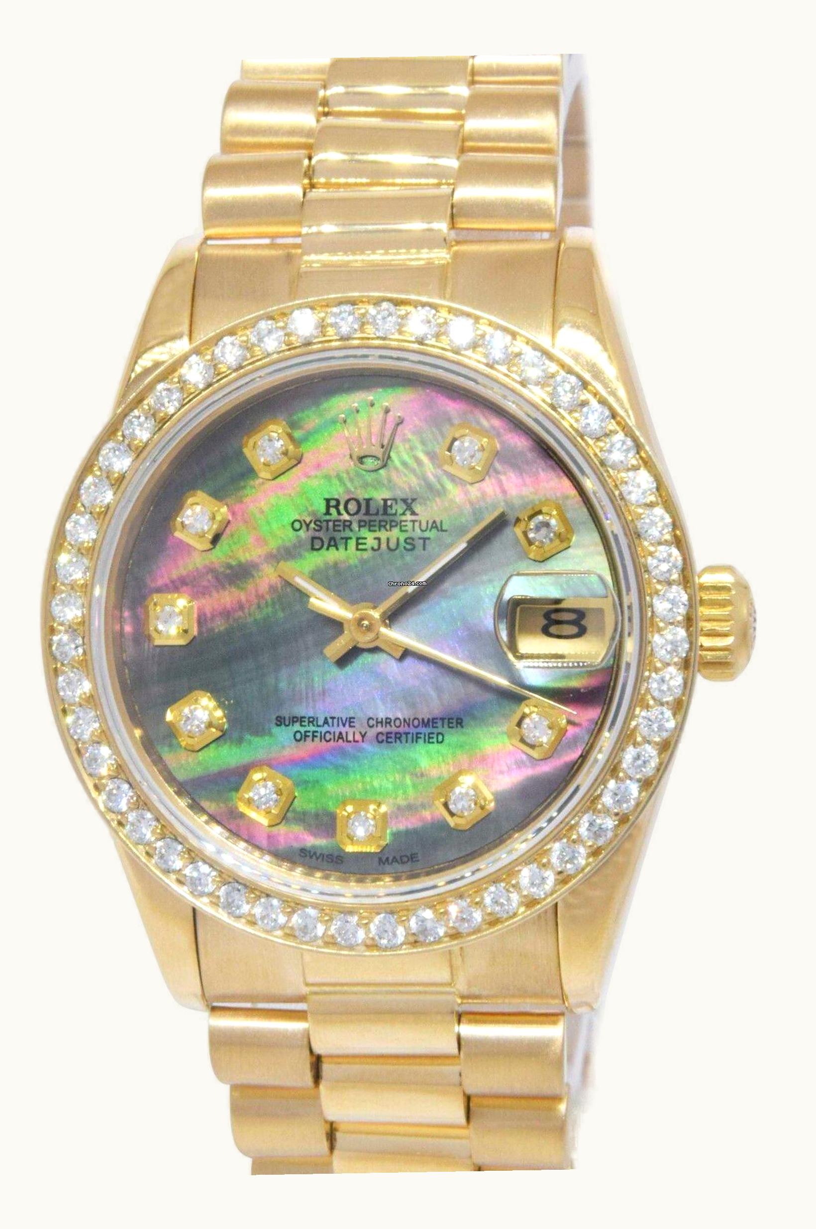 Rolex Datejust 31 Yellow Gold Diamond / President / White Roman