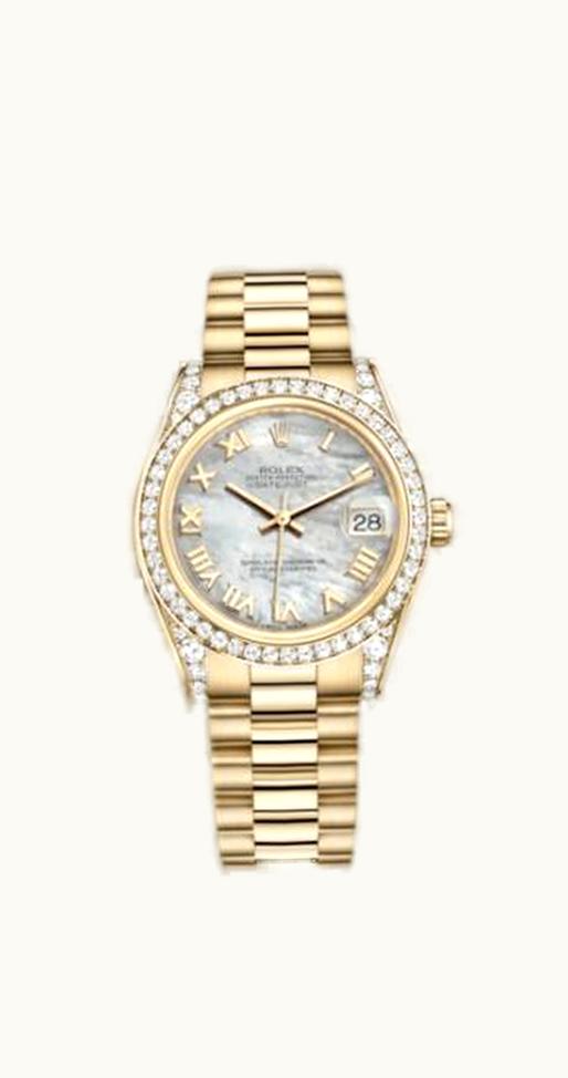 Rolex Datejust 31 Yellow Gold Diamond / President / MOP Roman