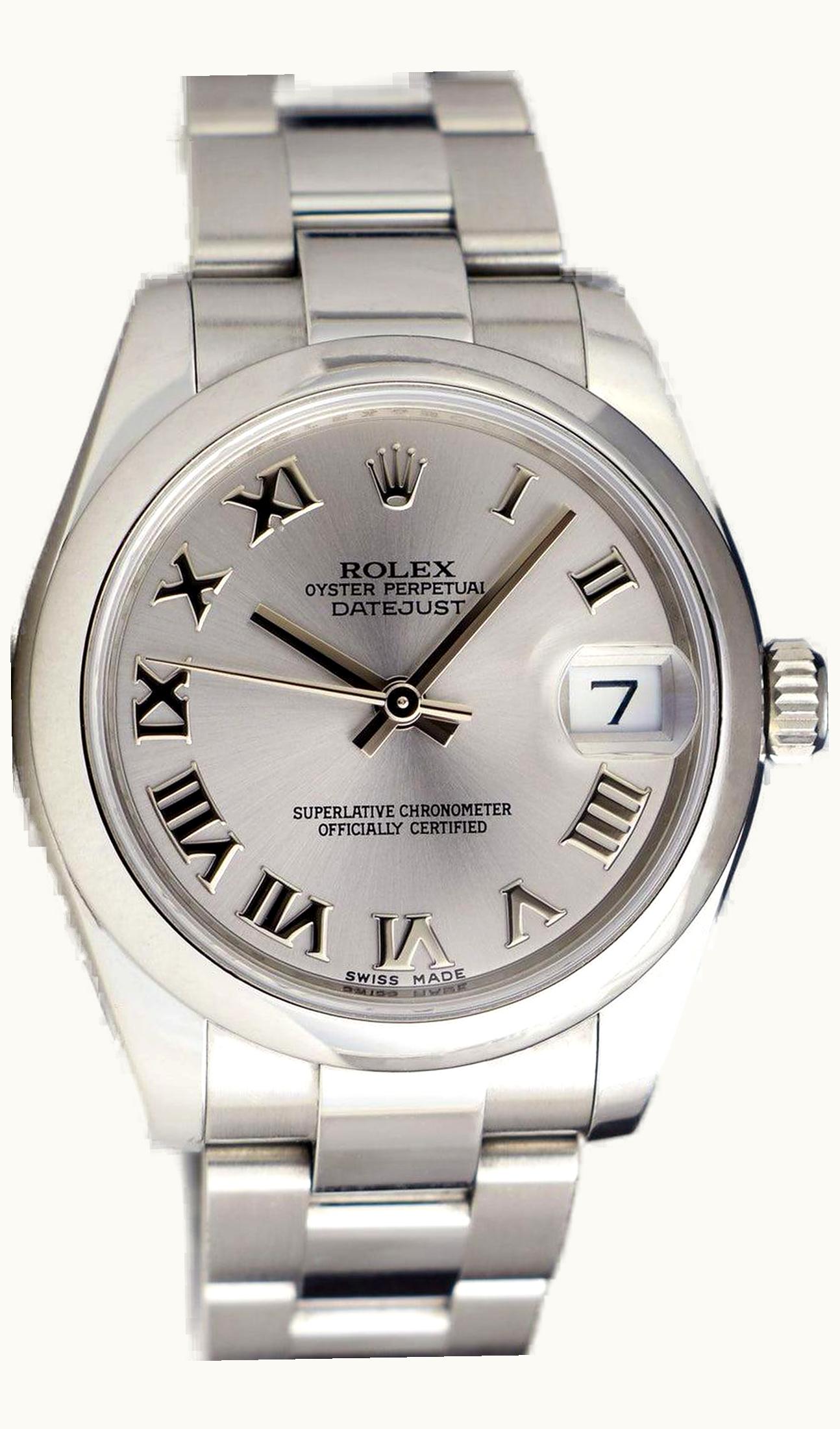 Rolex Datejust 31 Stainless Steel Domed / Oyster / White Roman