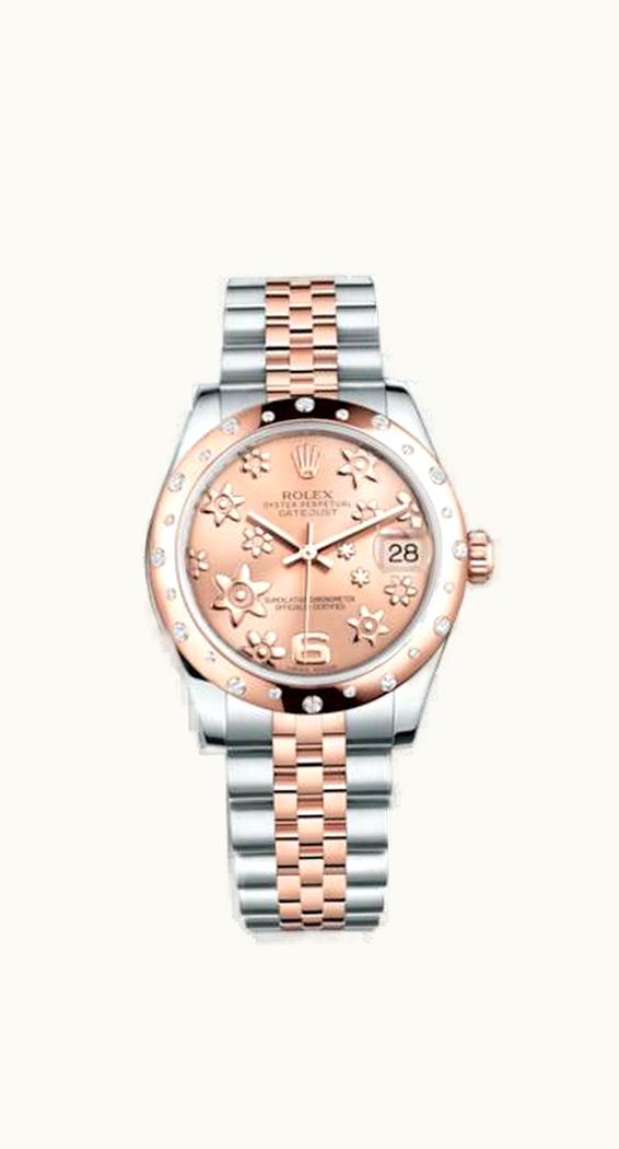 Rolex Datejust 31 Rolesor Everose Domed Diamond / Jubilee / Pink Floral