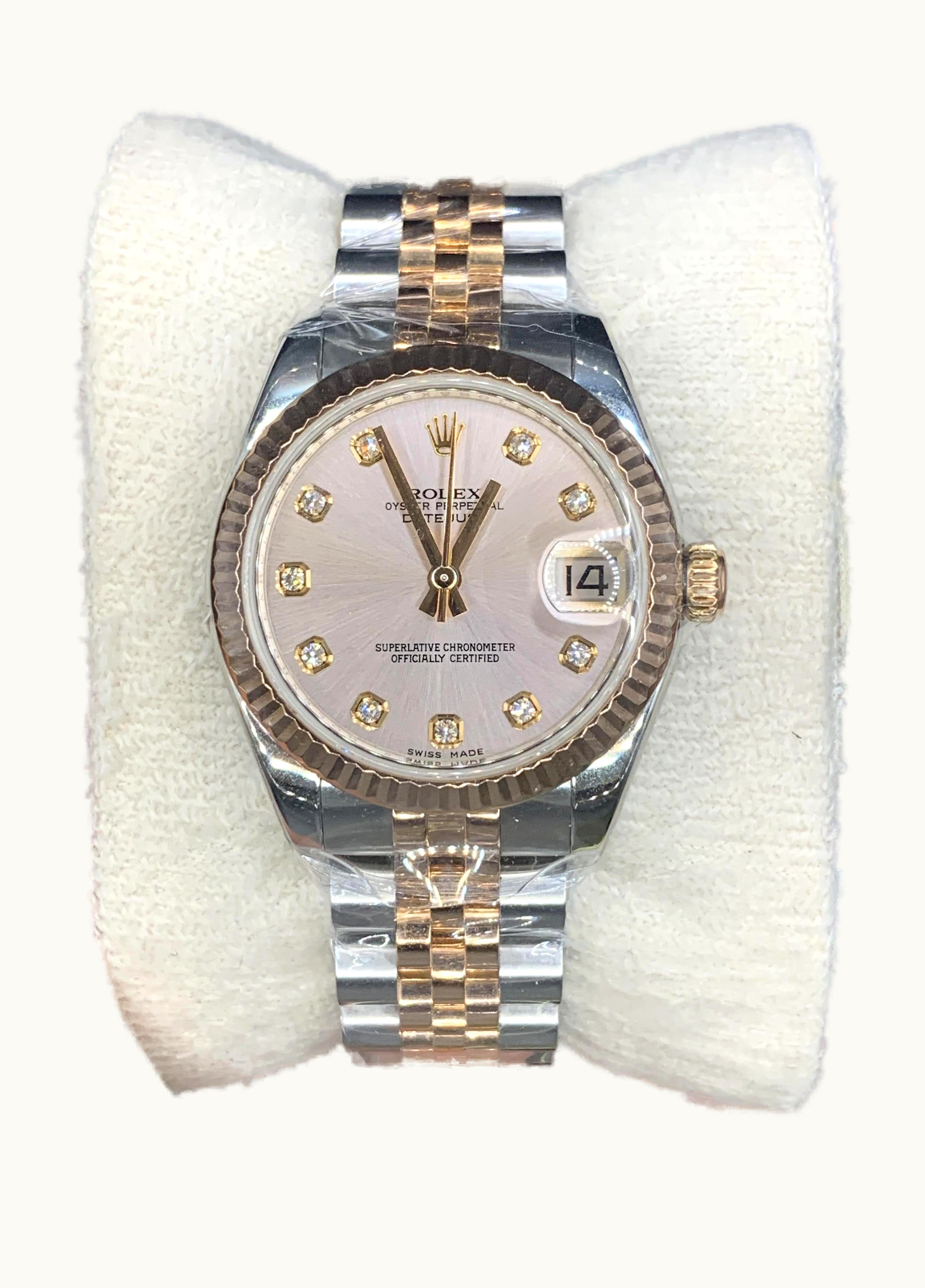 Rolex Datejust 31 Rolesor Everose Fluted / Jubilee / Pink Diamond