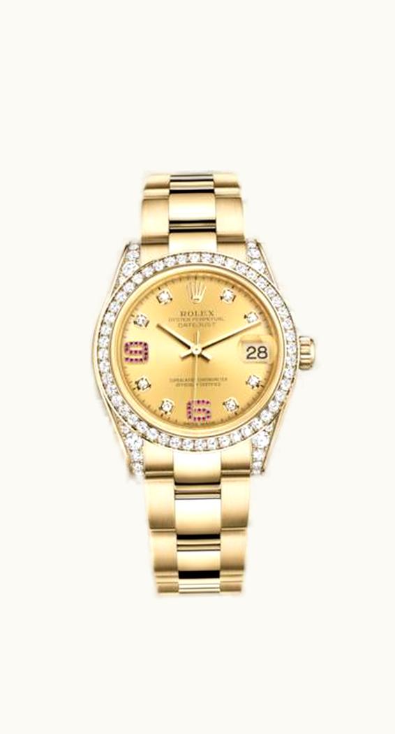 Rolex Datejust 31 Yellow Gold Diamond / Oyster/ Champagne Diamond