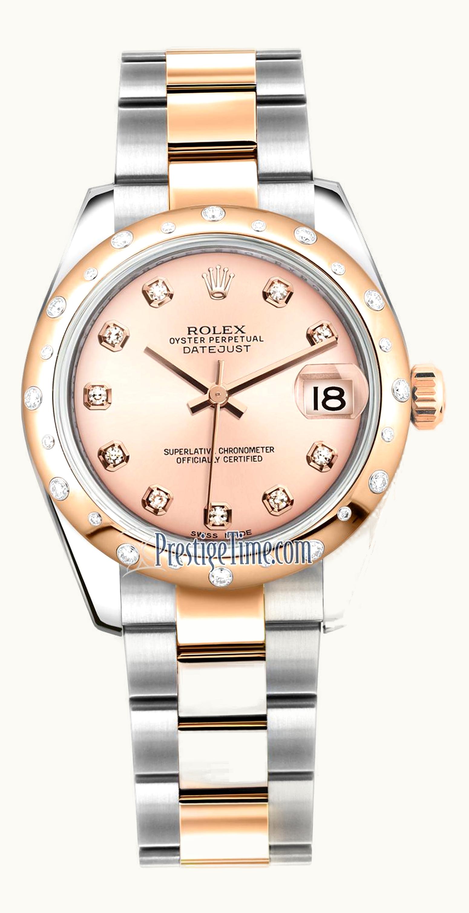 Rolex Datejust 31 Rolesor Everose Domed Diamond / Jubilee / MOP Roman