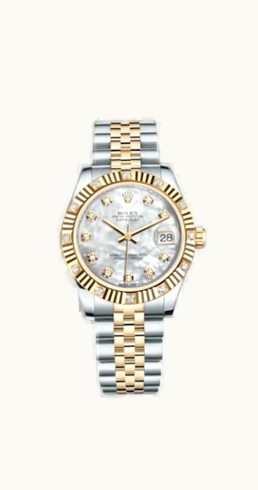 Rolex Datejust 31 Rolesor Yellow Fluted Diamond / Jubilee / MOP