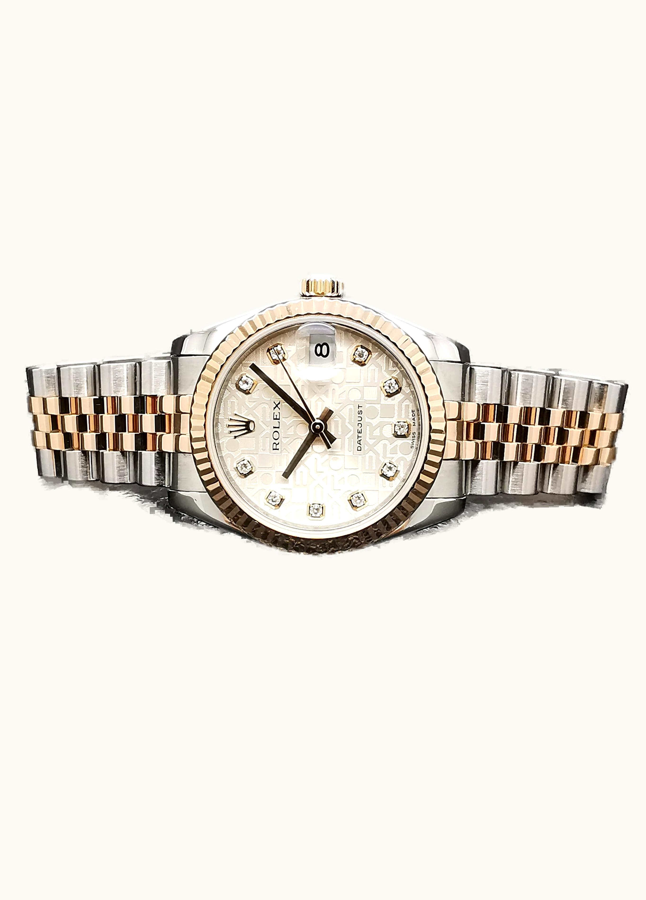Rolex Datejust 31 Rolesor Everose Fluted / Jubilee / Silver Computer