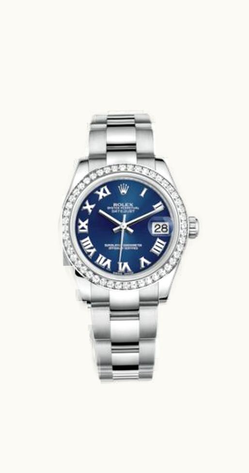 Rolex Datejust 31 Stainless Steel Diamond / Oyster / Blue - Roman