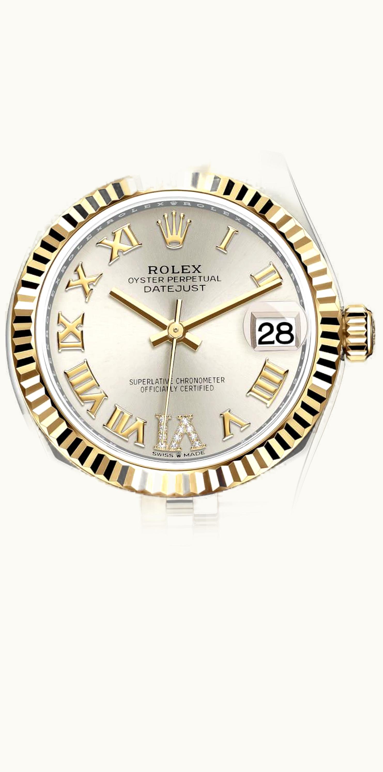 Rolex Datejust 31 Rolesor Yellow Fluted / Oyster / Silver