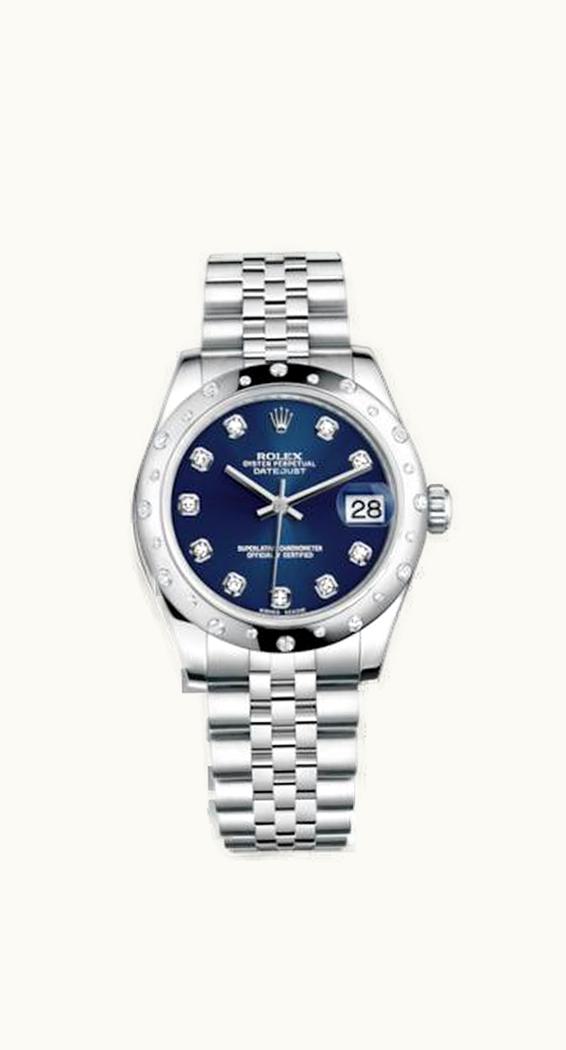 Rolex Datejust 31 Stainless Steel Domed Diamond / Jubilee / Blue - Diamond