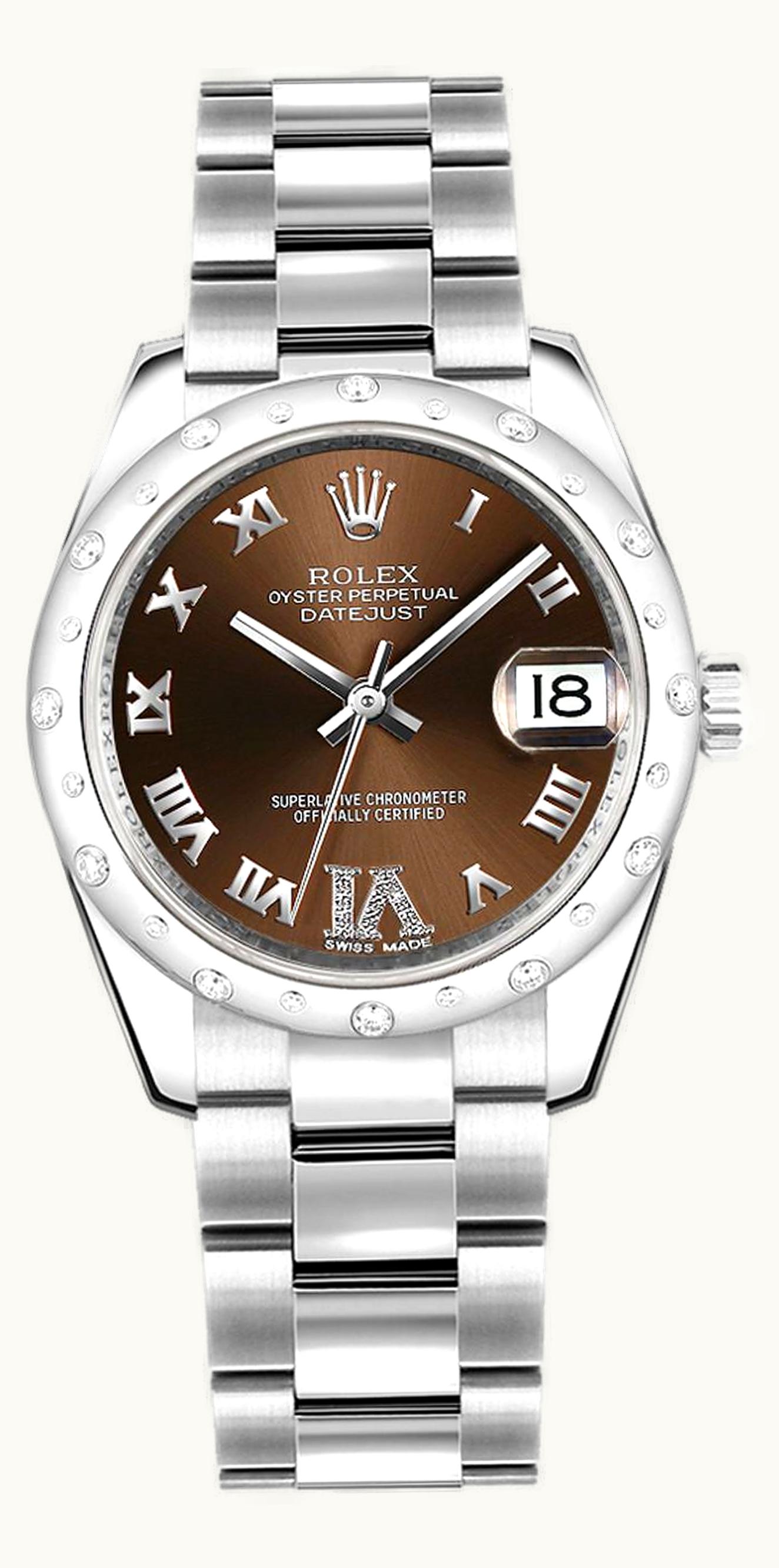 Rolex Datejust 31 Stainless Steel Domed Diamond / Oyster / Bronze - Roman