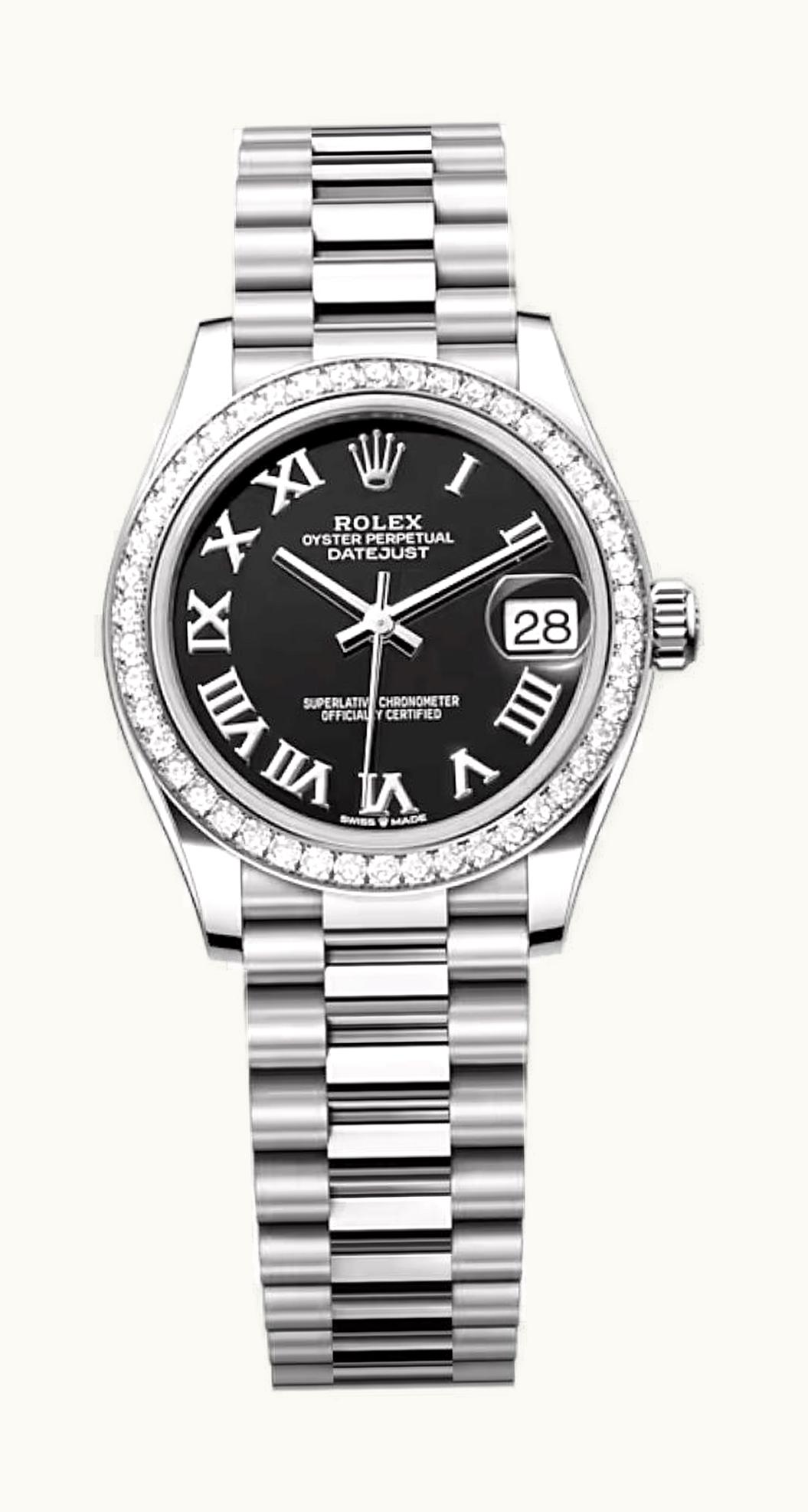 Rolex Datejust 31 Stainless Steel Fluted / Oyster / Black - Diamond